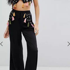 ASOS DESIGN  pom pom mirror embroidered pant!